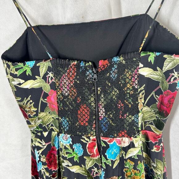 Alice + Olivia Heather  DEVORÉ Chiffon Asymmetrical Dress Floral Size 2 - Picture 4 of 14